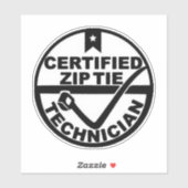 Sticker Technicien en Cravate zip (Feuille)