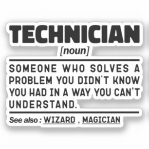 Sticker Technicien Noun Définition Laboratoire Cool