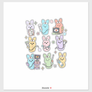 Sticker Techno de lapin mignon Candy Ultrason de Pâques T-