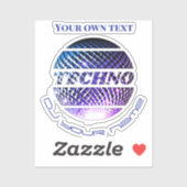 Sticker Techno musique DJ promotion Custom-Cut Vinyl Stick (Feuille)