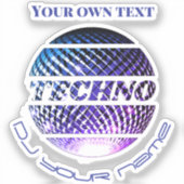Sticker Techno musique DJ promotion Custom-Cut Vinyl Stick (Recto)