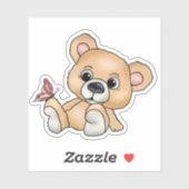 Sticker Teddy avec papillon (Feuille)
