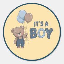 Sticker Teddy Bear "C'Est Un Garçon"