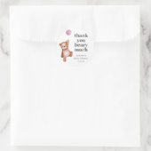 Sticker Teddy Bear Girl Baby shower Classic Round (Sac)