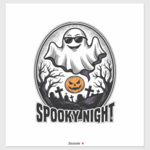 Sticker Tee Art Cool Ghost Halloween Vintage Gravure_1