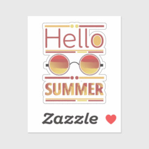 Sticker Tee-shirt avec lunettes de soleil Hello Summer Ret