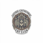 Sticker Tee shirt graphique de chat de cathédrale gothique (Devant)