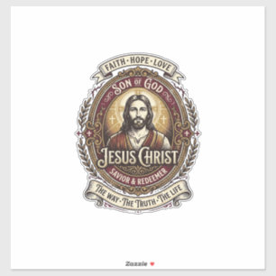 Sticker Tee-shirt graphique Jésus Antiques Héritage Art ch