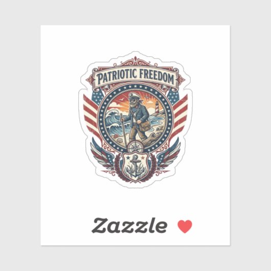 Sticker Tee-shirt graphique vectoriel Patriotic Beachcombe (Feuille)