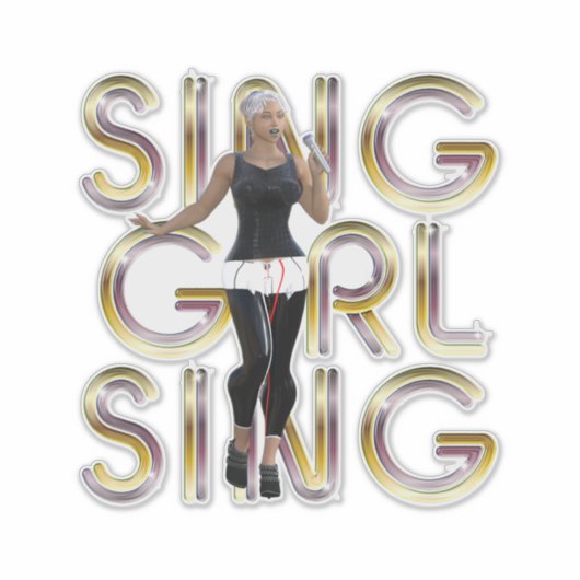 Sticker TEE Sing Girl Sing (Devant)