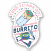 Sticker Teen Titans Go ! Beast Boy "Truth Justice Burrito" (Devant)