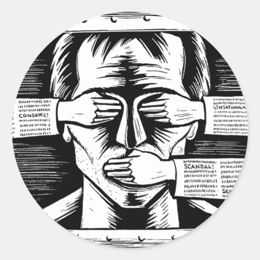 Sticker tegen elke vorm van censuur (Voorkant)