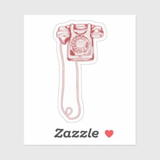 Sticker téléphone à cadran rotatif des années 80 (Feuille)