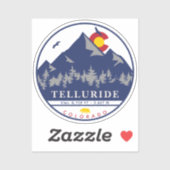 Sticker Telluride Colorado Retro Sunset Ski Souvenirs (Feuille)