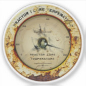Sticker Température De Base Du Réacteur Nucléaire Vieillis (Devant)