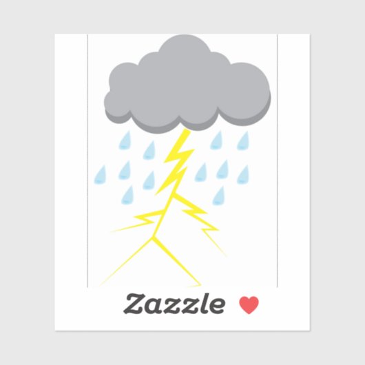 Sticker Tempête de tonnerre et éclairs (Feuille)