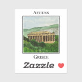 Sticker Temple d'Héphaïstos, Athènes Grèce (Feuille)