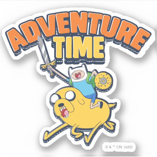 Sticker Temps d'aventure | Finn Riding Jake (Devant)