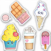 Sticker Temps de dessert - Jolies caricatures de friandise (Devant)