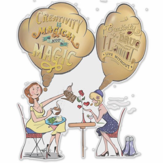 Sticker Temps de pause magique créative avec amis (Devant)