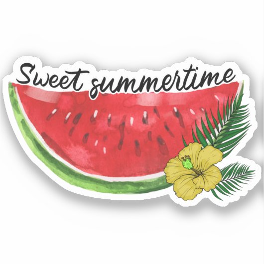 Sticker Temps d'été doux | Watercolor Watermelon (Recto)