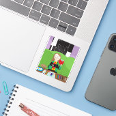 Sticker Temps Libre (Ordinateur portable avec iPhone)