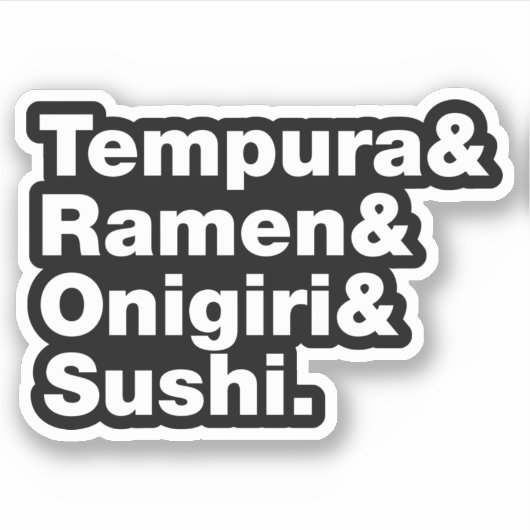 Sticker Tempura & Ramen & Onigiri & Sushi. (Devant)