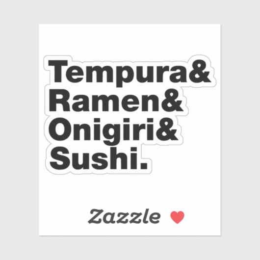 Sticker Tempura & Ramen & Onigiri & Sushi. (Feuille)