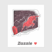 Sticker Tendance Bitcoin du Marché Boursier (Feuille)