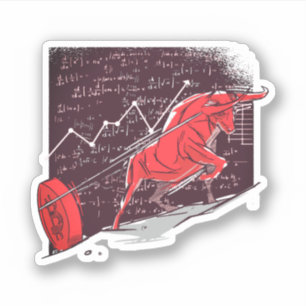 Sticker Tendance Bitcoin du Marché Boursier