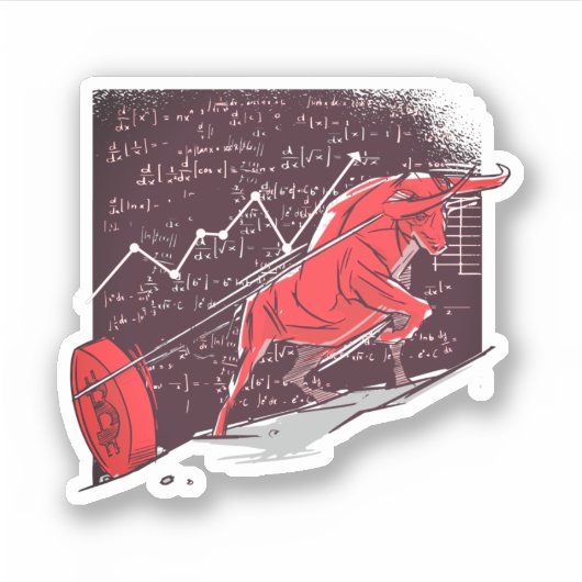 Sticker Tendance Bitcoin du Marché Boursier (Devant)