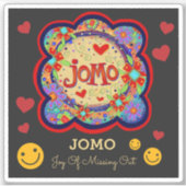 Sticker tendance JOMO Inspirivity avec Smileys (Devant)