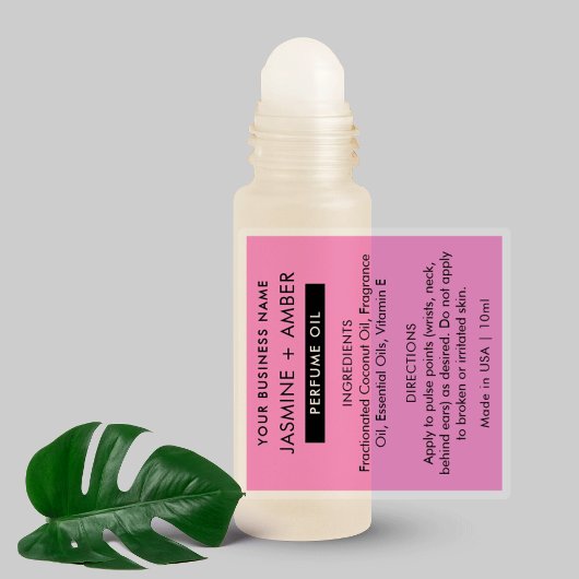 Sticker Tendance Rose 10ml Roll d'huile de parfum sur bout