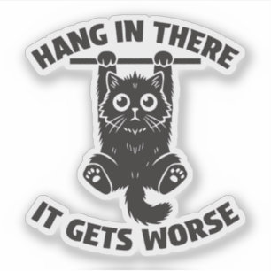 Sticker Tenir bon ça empire drôle chat 