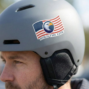 Sticker Tenir La Ligne, Drapeau Américain et Aigle