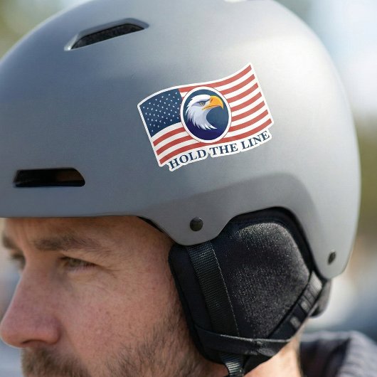 Sticker Tenir La Ligne, Drapeau Américain et Aigle
