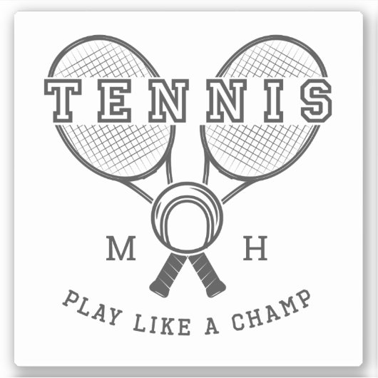 Sticker TENNIS monogramme personnalisé (Devant)