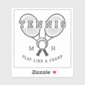 Sticker TENNIS monogramme personnalisé (Feuille)