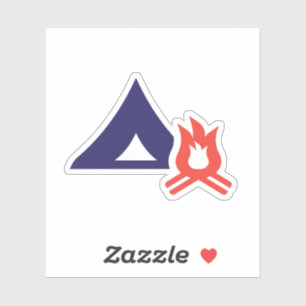 Sticker Tente et feu de camp