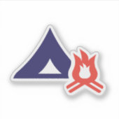 Sticker Tente et feu de camp (Devant)