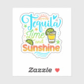 Sticker Tequila Lime Et Sunshine Funny Beach Vacat D'Été (Feuille)