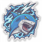 Sticker ter illustratie van Ninja Shark (Voorkant)