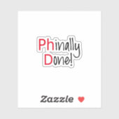 Sticker Terminé, doctorat, diplôme (Feuille)