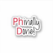 Sticker Terminé, doctorat, diplôme (Devant)