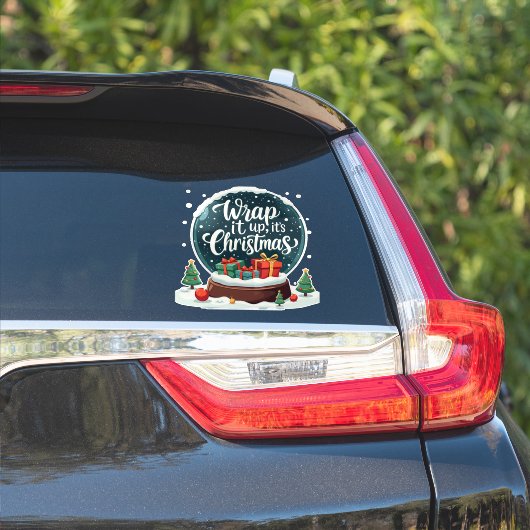 Sticker Terminer C’est Noël Snow Globe Design (Côté voiture)