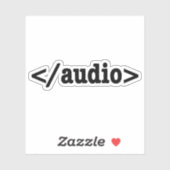 Sticker Terminer le code HTML5 audio (Feuille)