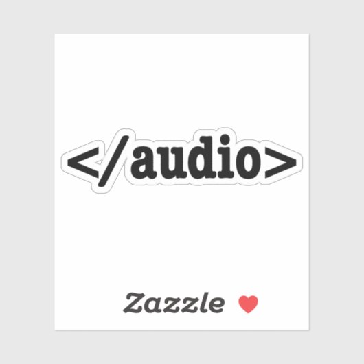 Sticker Terminer le code HTML5 audio (Feuille)