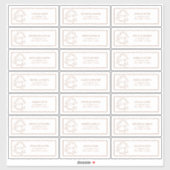 Sticker Terracotta Leafy Crest Monogram Adresse du client (Feuille)