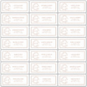 Sticker Terracotta Leafy Crest Monogram Adresse du client (Devant)