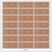 Sticker Terracotta Leafy Crest Monogram Adresse du client (Feuille)